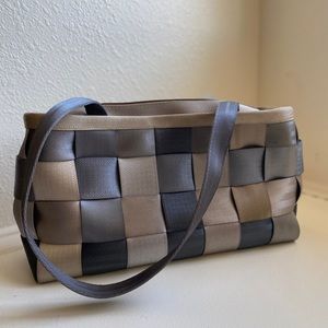 Harvey Gray Tan Multi  Purse Womens Carrying Bag Rare